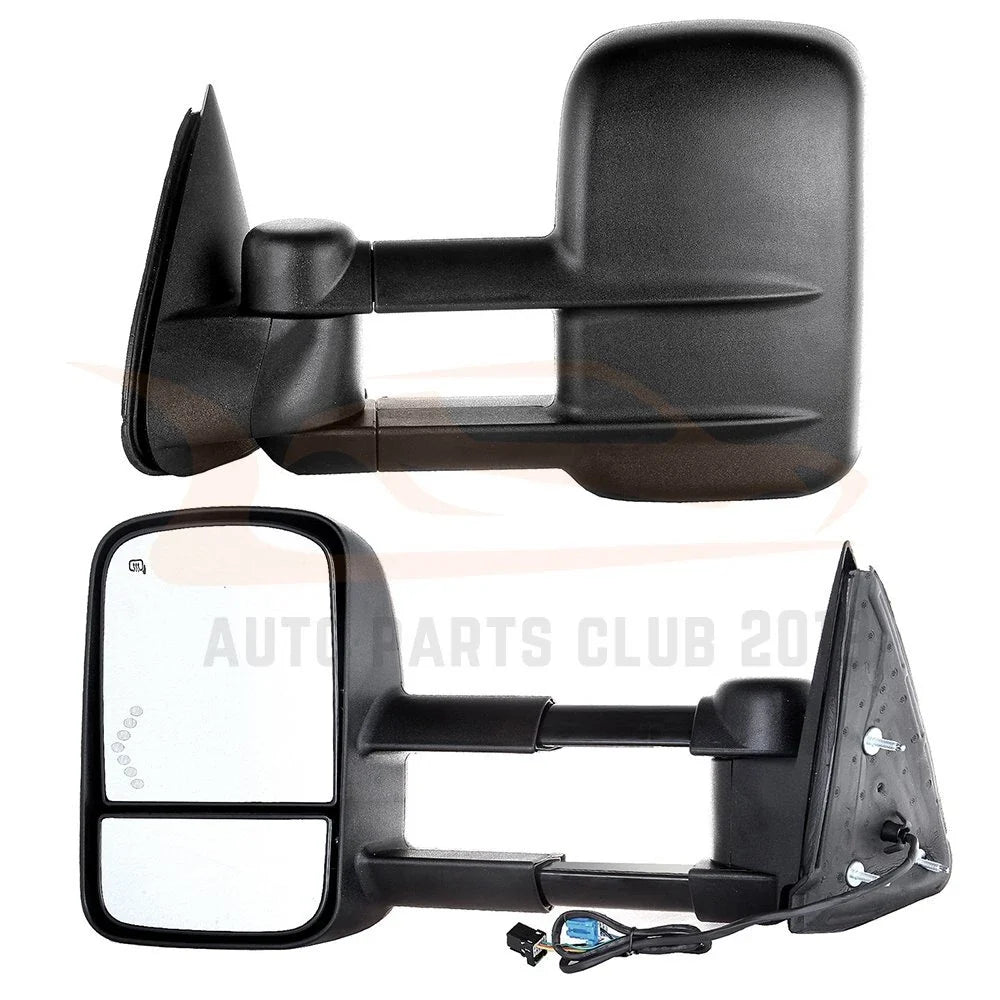 Power Heated Tow Mirrors for GMC Sierra/Silverado (2003–2007) - Black Arrow Light Pair