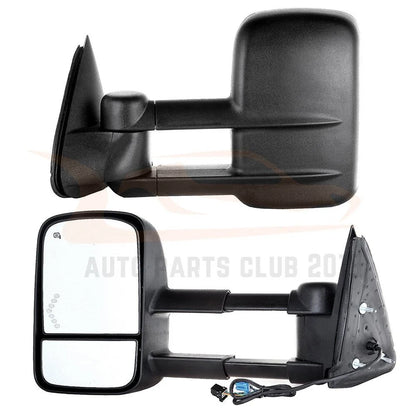 Power Heated Tow Mirrors for GMC Sierra/Silverado (2003–2007) - Black Arrow Light Pair