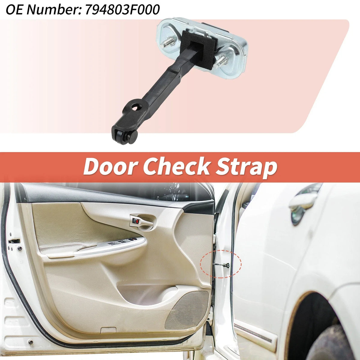 Rear Left Door Check Strap for Kia Amanti (2004–2009) No.794803F000