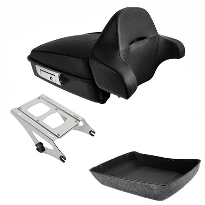 Matte Chopped Trunk Rack & Backrest for Harley Road Glide CVO 2014-2026