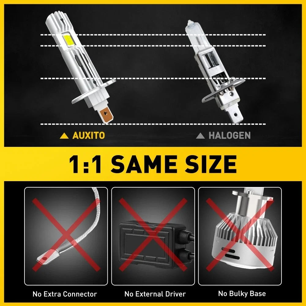 LED Headlight Bulbs H1 - Pair for Toyota Hilux N70 2005-2015