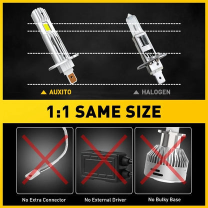 LED Headlight Bulbs H1 - Pair for Toyota Hilux N70 2005-2015