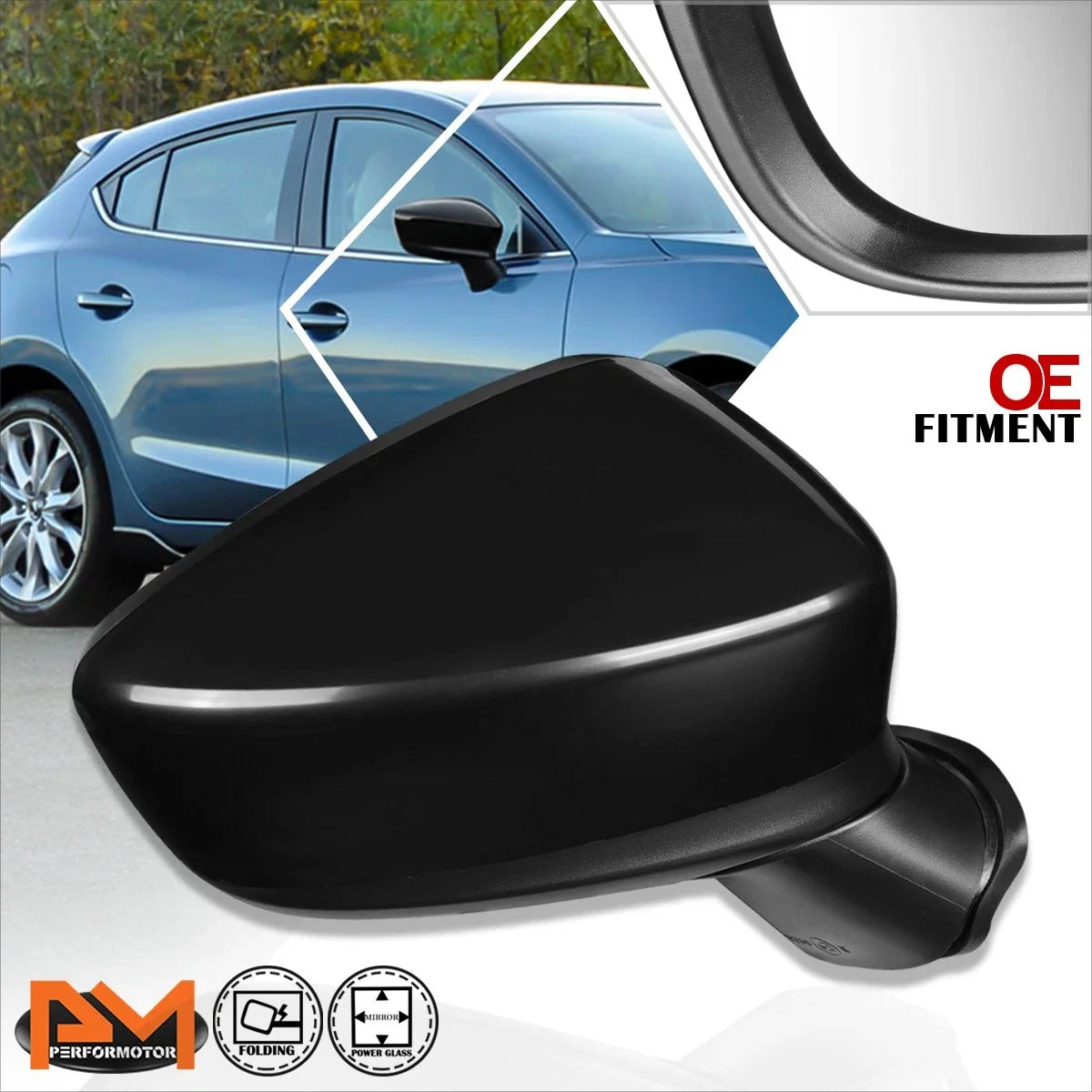 Power Adjustable Side Rear View Mirror for Mazda 3 (2014-2015)
