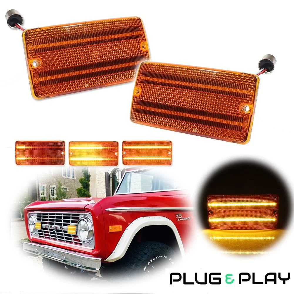 Amber Sequential LED Signal Lights for Ford Bronco (1969–1977)