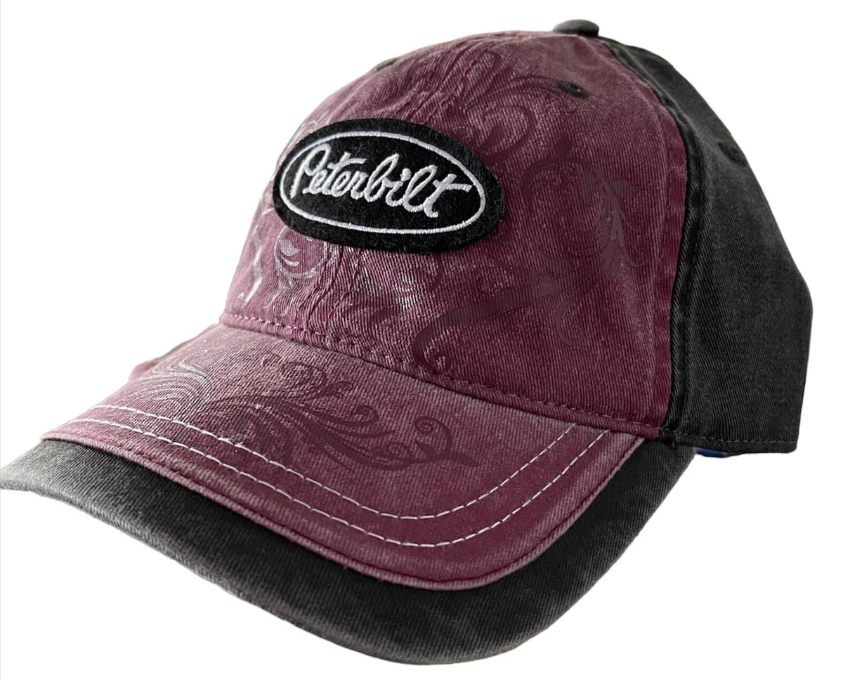 Womens Adjustable Trucker Cap - Aura Pink and Black for Peterbilt
