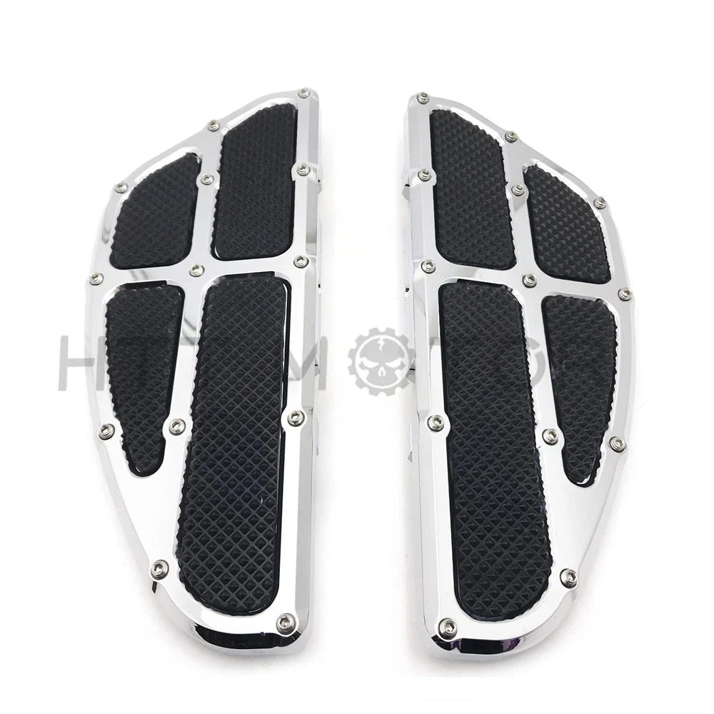 Chrome Passenger Floor Board Set for Harley Models 1993–2018
