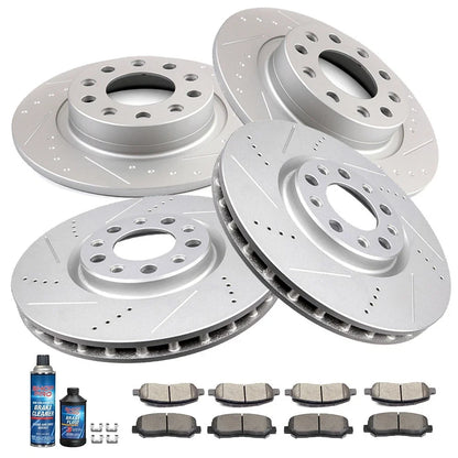Drilled Rotors and Ceramic Brake Pads Set for 2013-2016 Dodge Dart