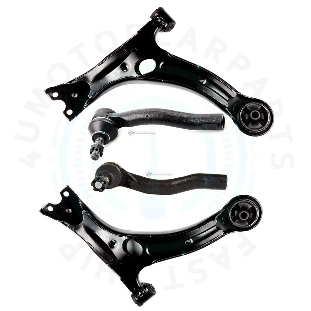 Set of 4 Front Lower Control Arms & Outer Tie Rod Ends for Toyota Corolla (2003–2008)