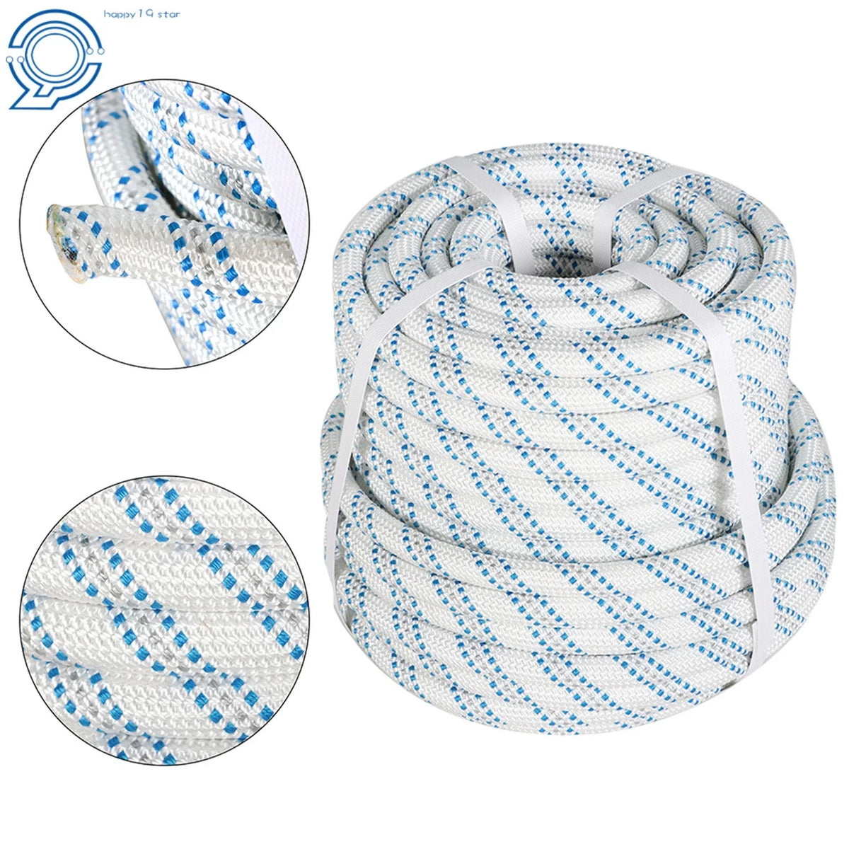 5/8" Double Braid Nylon Polyester Bull Rope for Arborist Rigging (150')