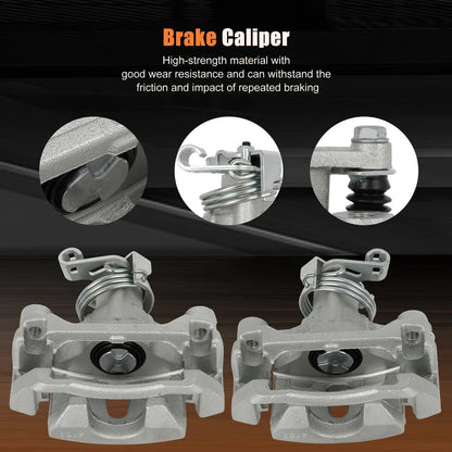 Pair of Rear Brake Calipers with Bracket for Pontiac Montana 2005-2009