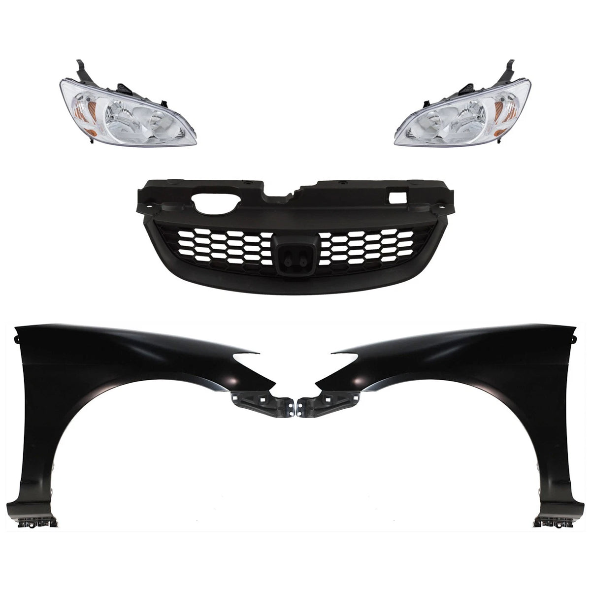 Headlight Set for Honda Civic Coupe (2004–2005) - Left & Right