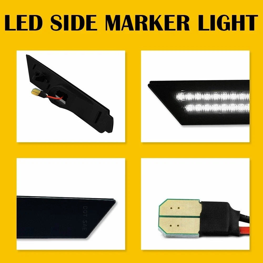 LED Front Side Marker Lights for 2010-2015 Chevy Camaro - Smoke White