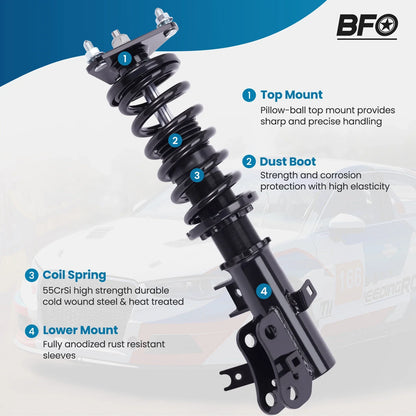 Adjustable Coilover Suspension System for Honda Civic (2012–2015)