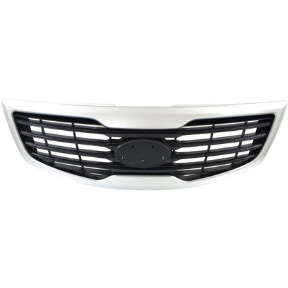 Grille for Kia Sportage (2011–2012) Silver Shell Black Insert