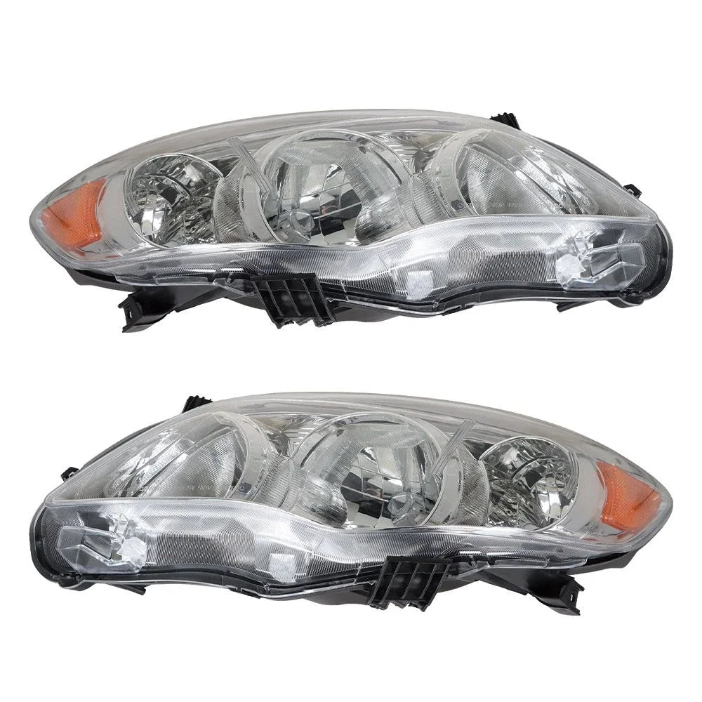 Set of 2 Projector Headlights Chrome for Toyota Corolla (2011–2013)