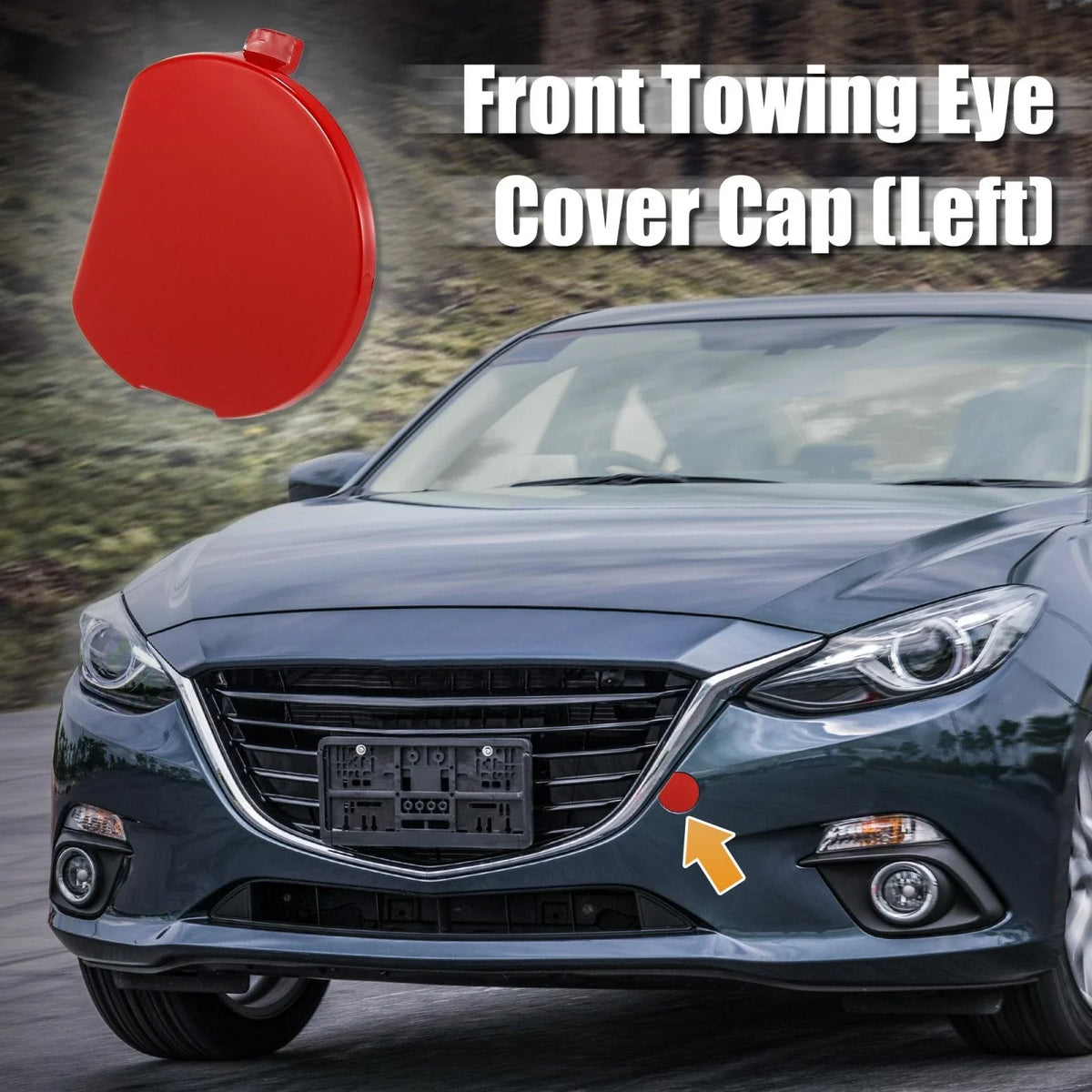 Red Front Bumper Tow Hook Cover Cap BHN1-50-A11-BB for Mazda 3 (2014–2016)