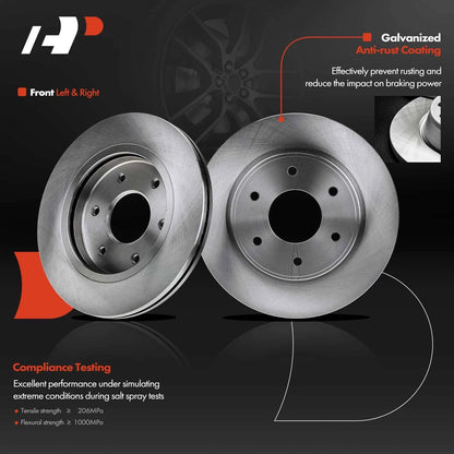 Disc Brake Rotors with Ceramic Pads for Nissan Titan 2004-2023