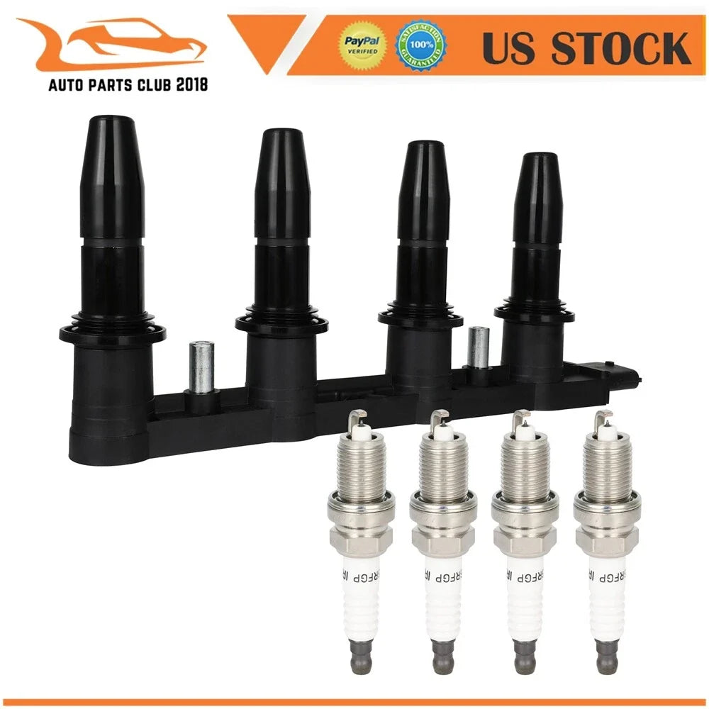 Set of 4 Ignition Coils and Spark Plugs for Saturn Astra (2008–2009)