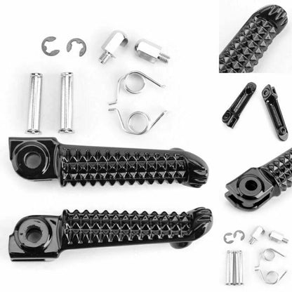 Front Foot Peg Footrest - Black for Yamaha YZF R1 R6 R6S (1998-2014)
