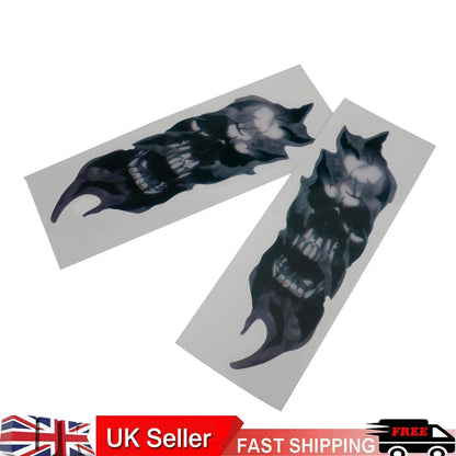 Motorcycle Touring T9 Front Fork Skull Decals - 2 Pack