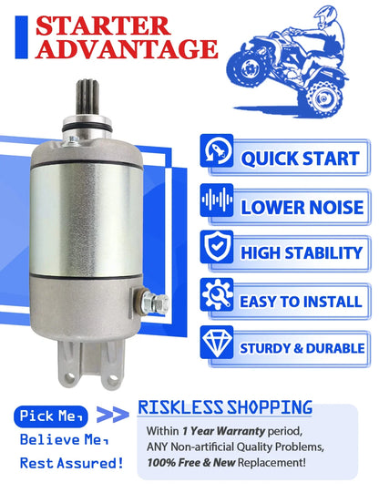Starter Motor for Can-Am Traxter HD5 (2018-2021) - Includes Bendix & Relay