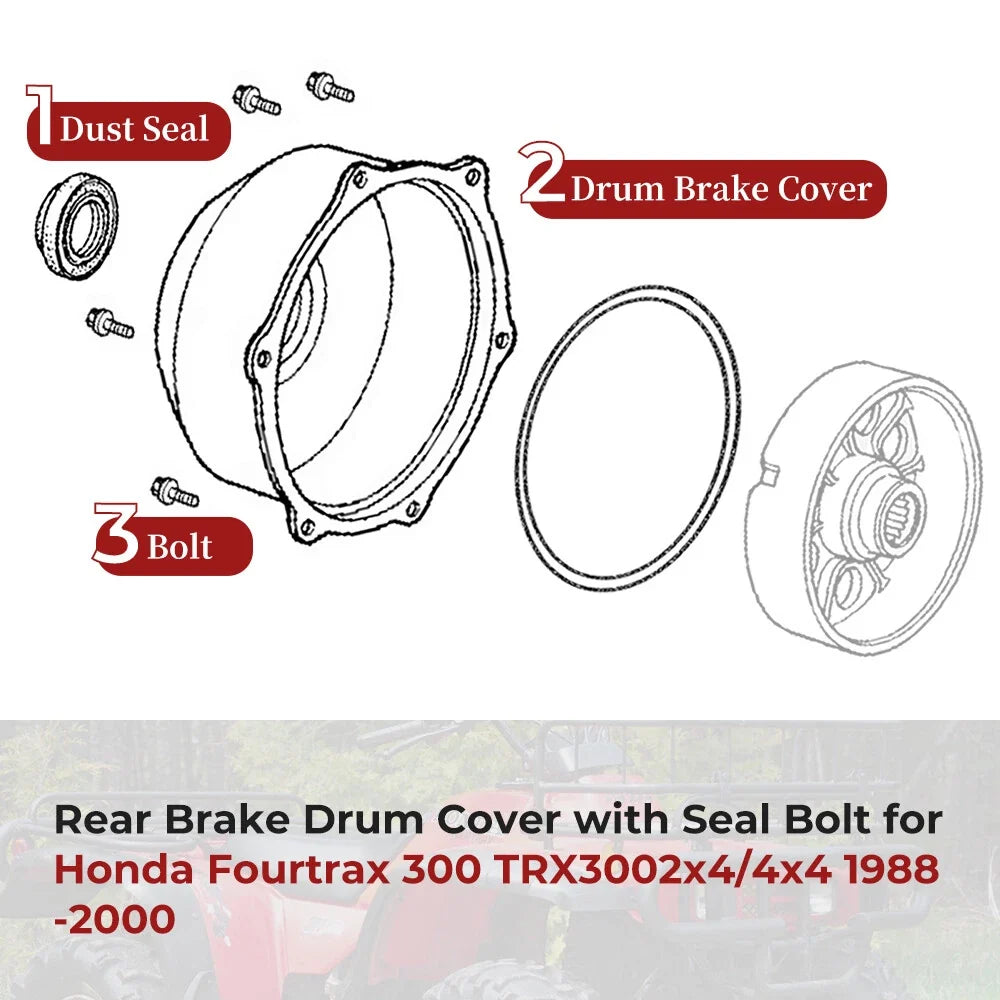 Rear Drum Cover for Honda Fourtrax 300 TRX300 2x4 (1988–2000)
