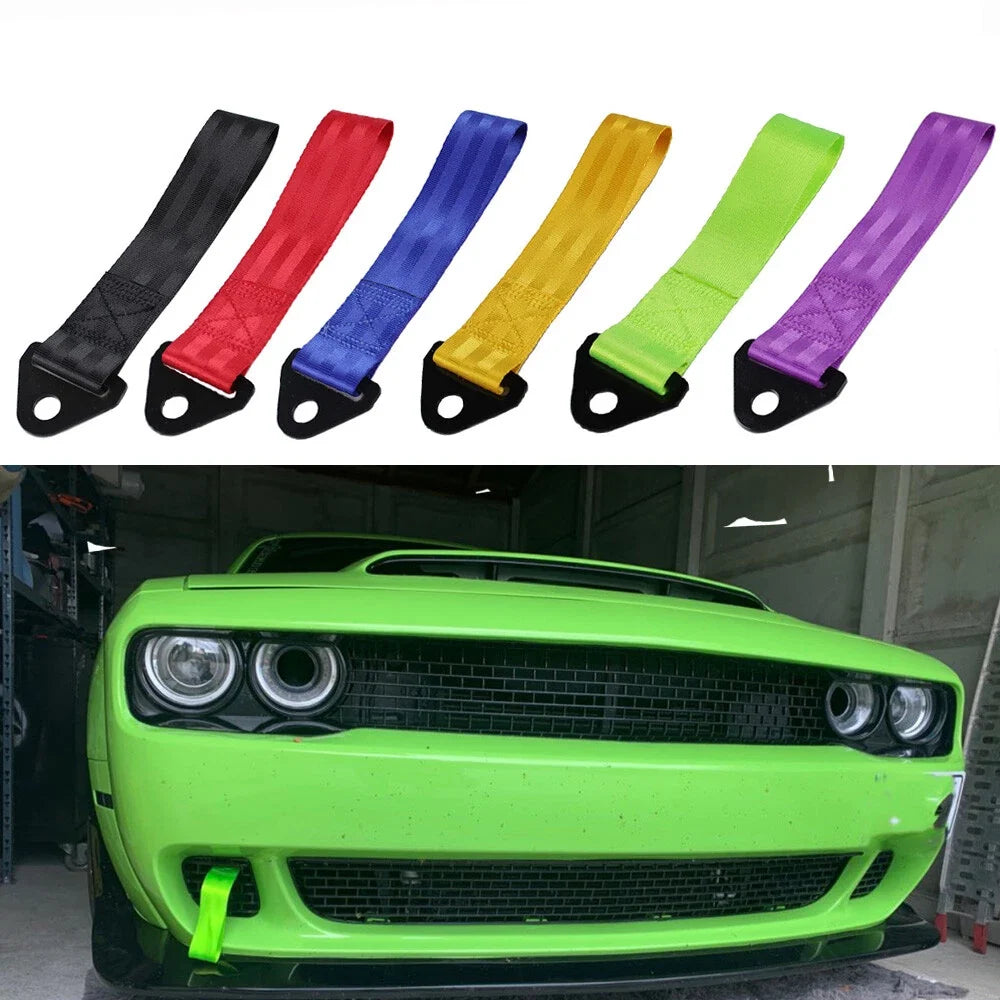 Tow Strap Set for Universal Front/Rear Bumper Towing Hook Use