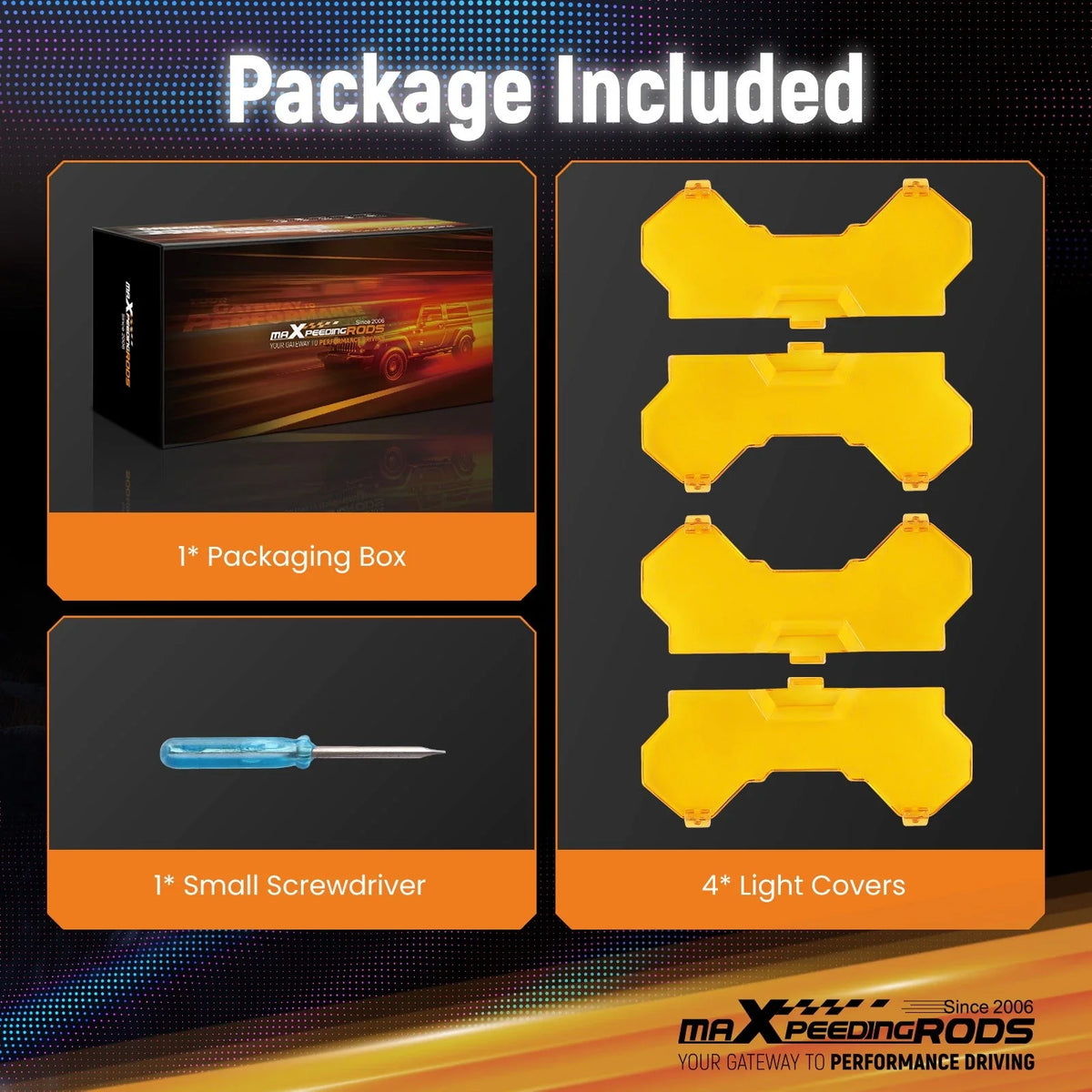maXpeedingrods 3.5" Square LED Light Cover for Driving Lights