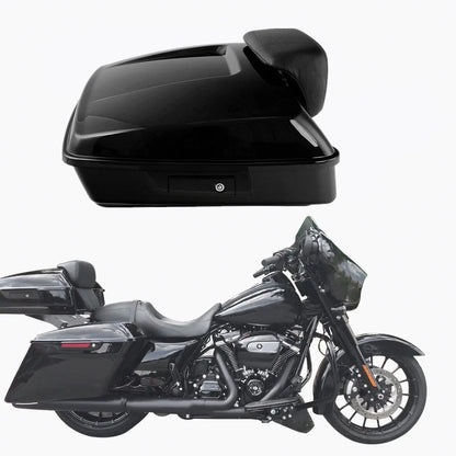 Black Chopped Trunk Latch Backrest Pad for Harley Touring (2014–2026)