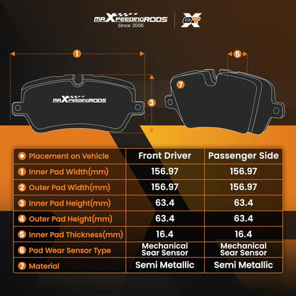 Front Brake Pads Kit for Subaru Forester (2014–2018), Outback (2010–2019) P1078