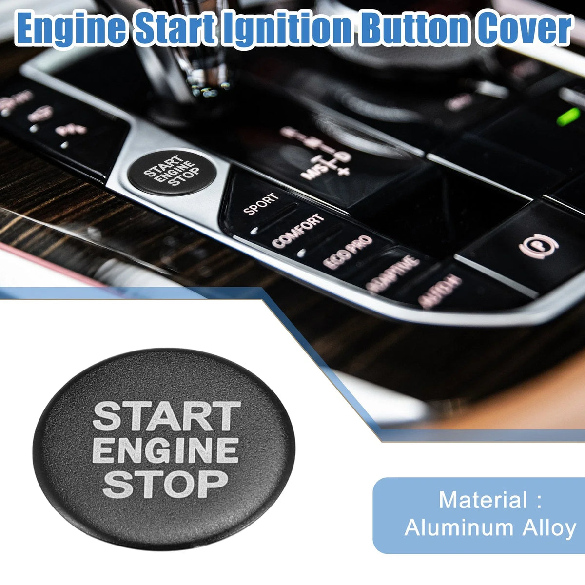 Start Stop Ignition Button Cover Decal for BMW 320i 330i G20 (2020–2022) Black