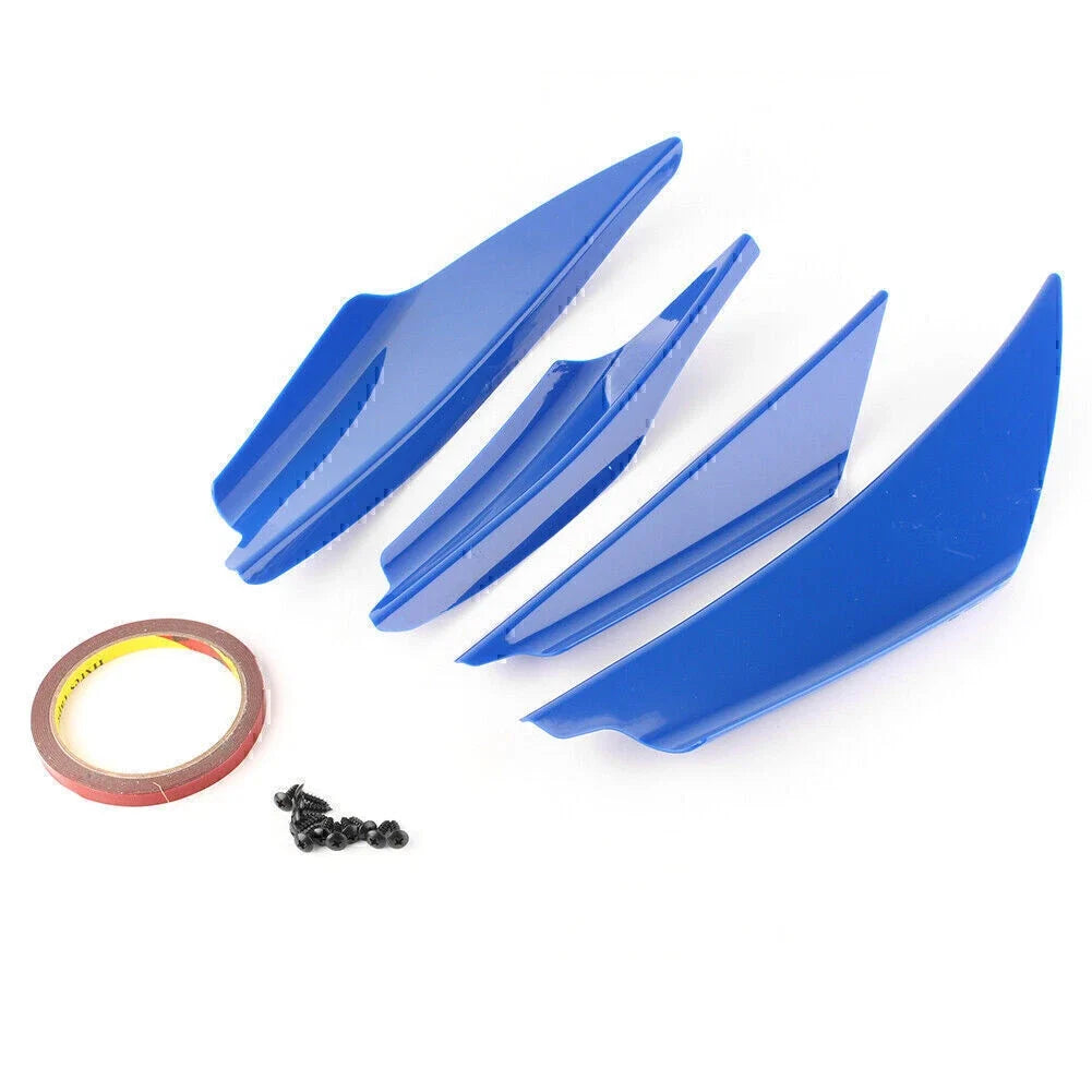 Universal ABS Plastic Front Bumper Canards Splitter Fins Body Spoiler