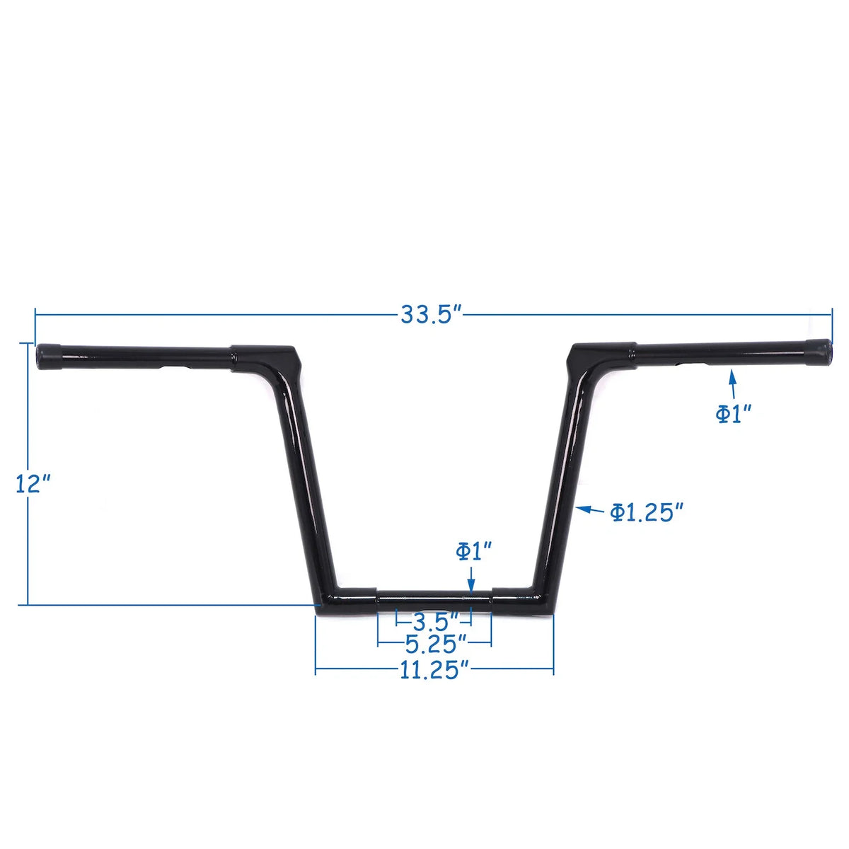 12'' Black Ape Hanger Handlebars for Harley Road Glide (1996–Present), Road King (1995–Present)