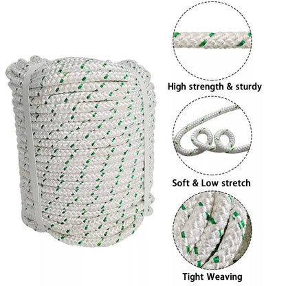 3/8" Double Braid Polyester Bull Rope 200' - 1544Lbs Breaking Strength