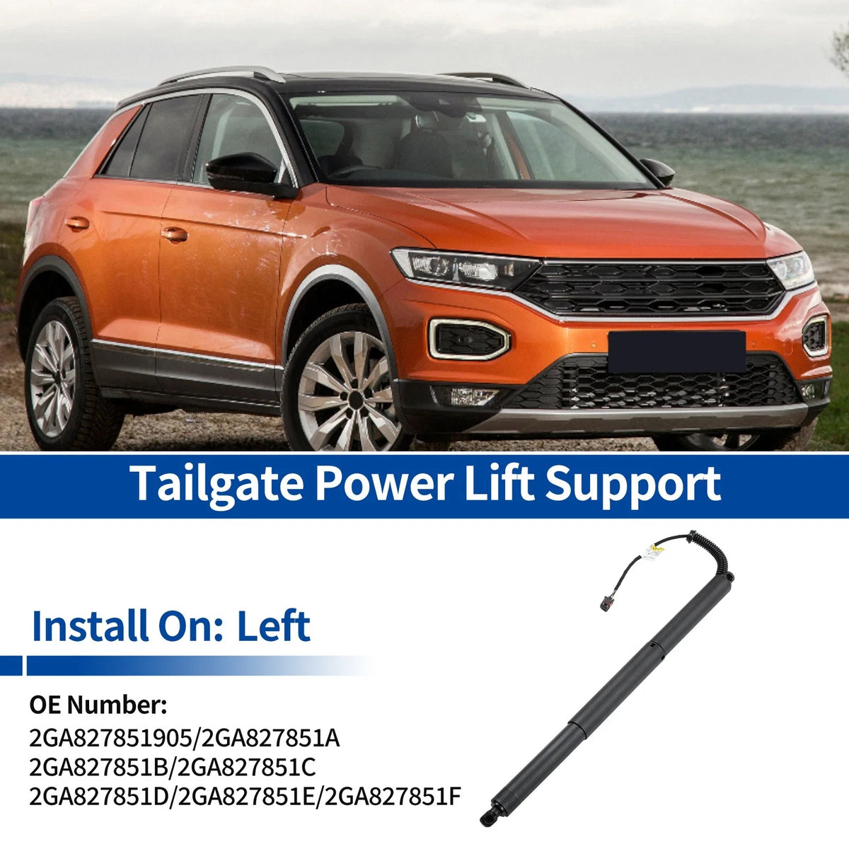 Left Tailgate Power Lift Support for Volkswagen T-ROC (2018–2021) No. 2GA827851905