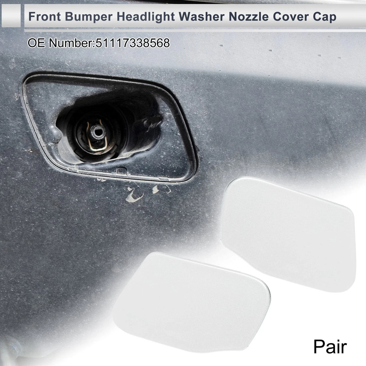 Headlight Washer Nozzle Cover Cap for BMW X3 (2011–2017) - White