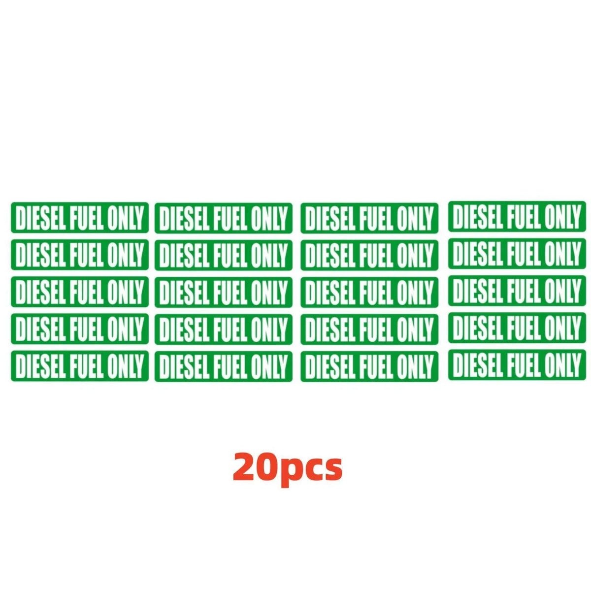 Automotive Diesel Fuel Only Decal Stickers - 20 Pack