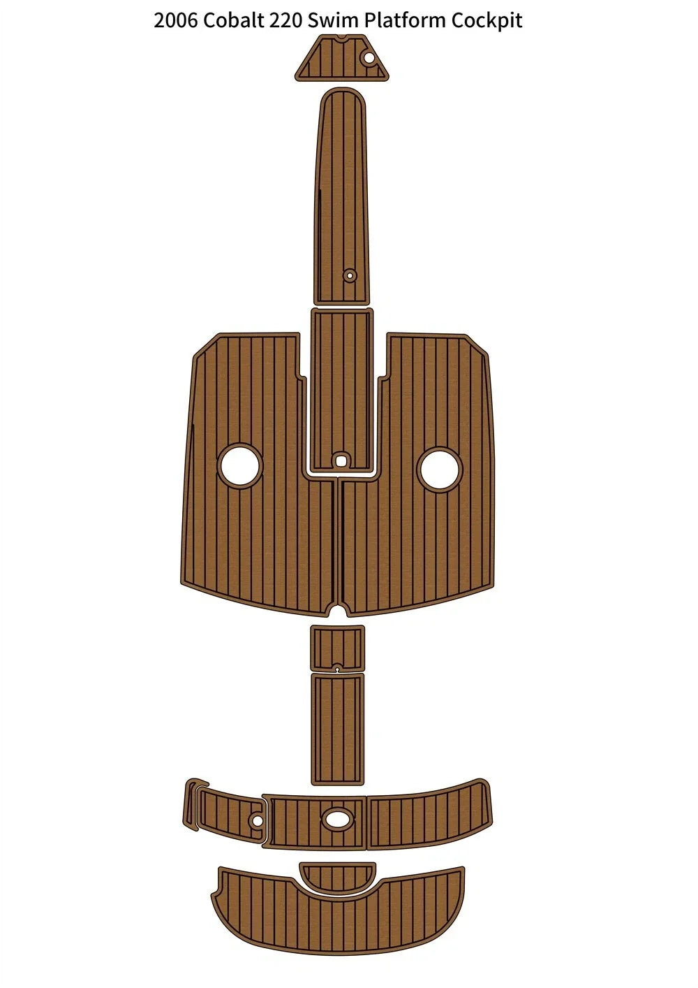 EVA Foam Faux Teak Deck Floor Mat for Cobalt 220 (2006)