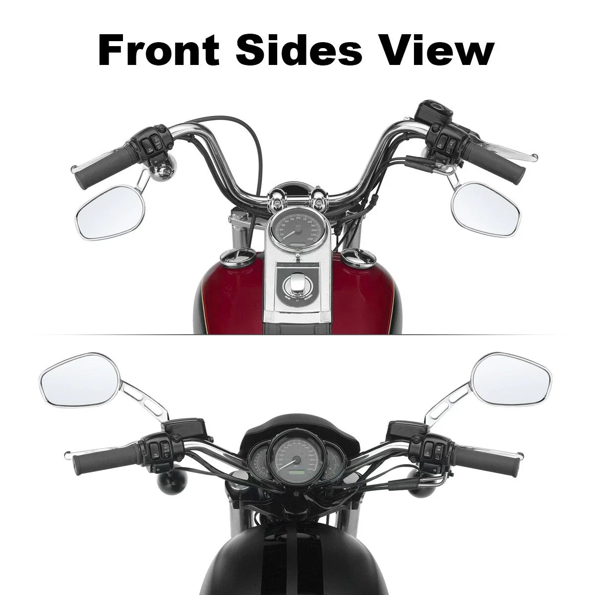 Chrome 8mm Rear View Mirrors for Harley Road King Electra Glide