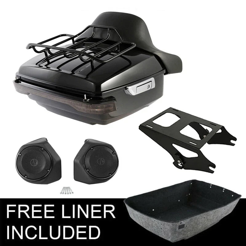 LED Rack Speaker Trunk Pad for Harley Road Glide Touring 2014-2026