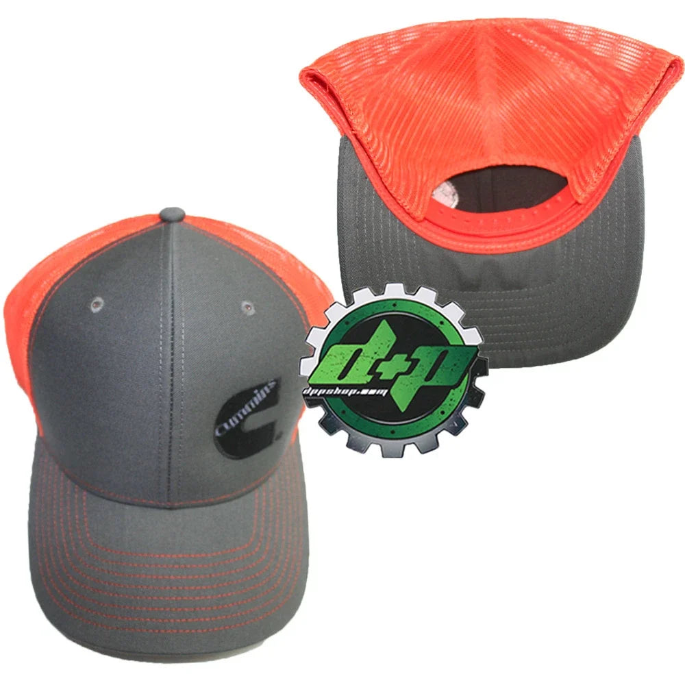 Cummins Trucker Hat Snapback Mesh Cap - Orange/Gray