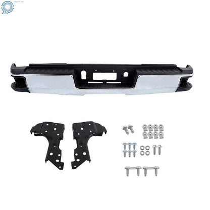 Rear Bumper Assembly Chrome Steel for Sierra Silverado 2500HD 3500HD (2015–2019)