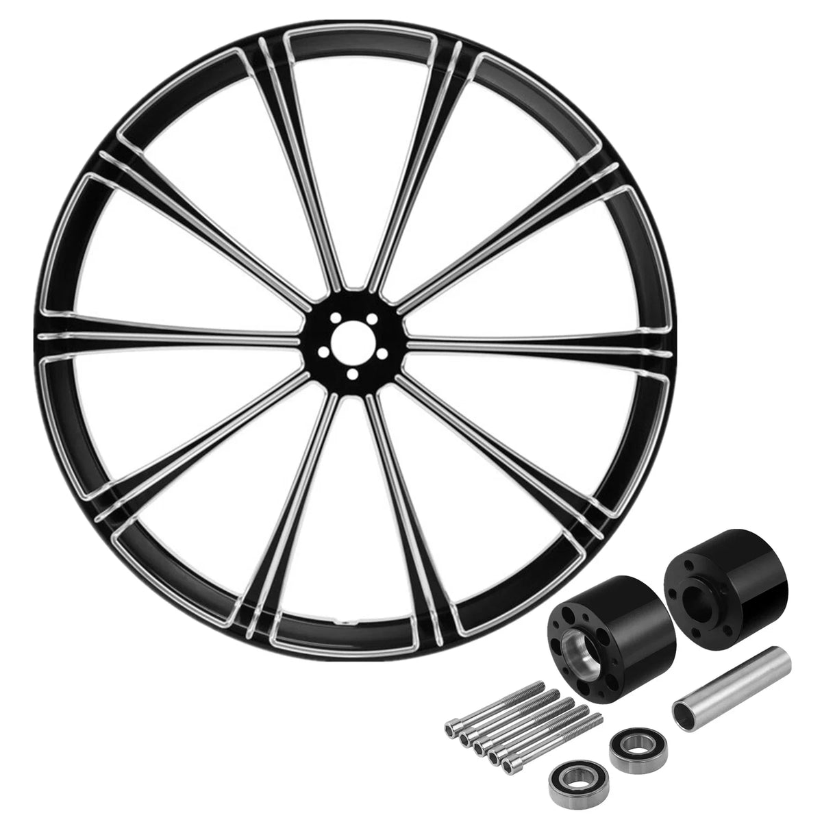 32x3.5'' Front Rim Hub with Dual Disc for Harley Touring 1997-2021
