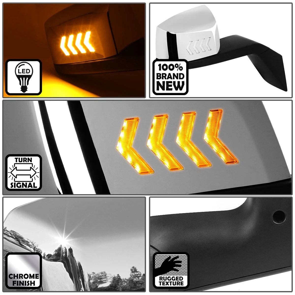 LED Arrow Turn Signal Side Hood Mirror for Volvo VN (2004–2018)