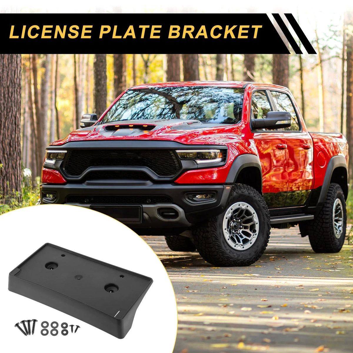 Front License Plate Bracket Holder for Dodge Ram 1500 (2018-2023)