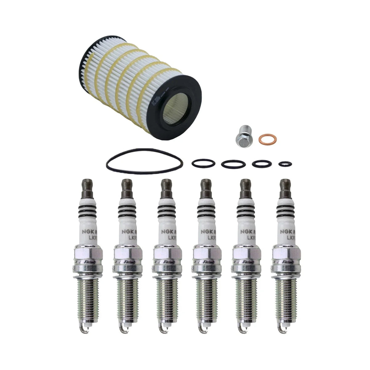 Wix Engine Oil Filter & NGK Spark Plugs Set for W203 C280 W204 C300 C209 CLK