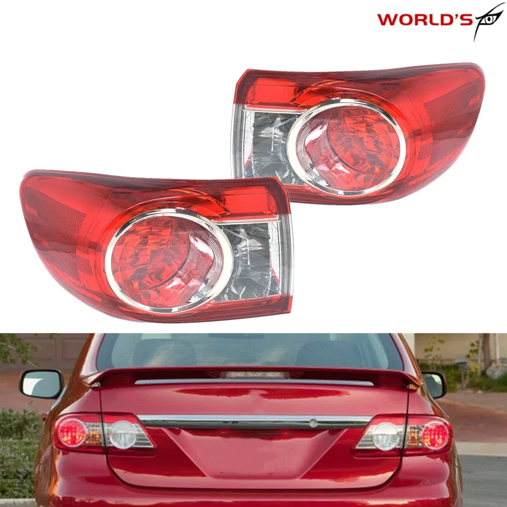 Set of 2 Red Outer Tail Lights for Toyota Corolla (2011–2013)