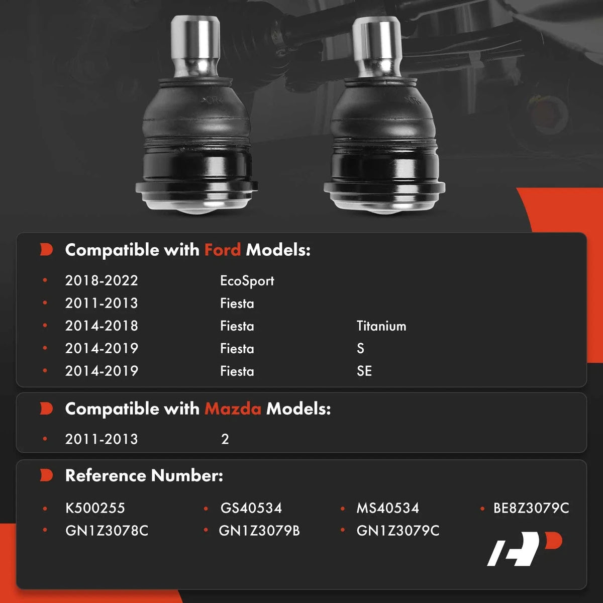 Front Ball Joint Kit (2X) for Ford Fiesta EcoSport 2011-2019