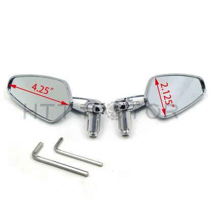 7/8" 22mm Universal Motorcycle CNC Aluminum Black Arrow Bar End Mirrors