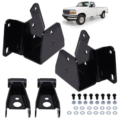 4" Drop Shackles and Rear Leaf Spring Hanger Kit for Ford F150 F100 73-79